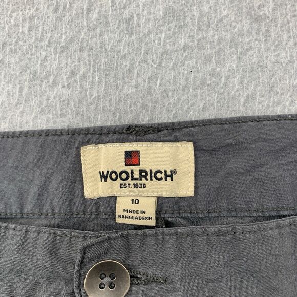 Woolrich Cropped Pants Size 10 Rouched Gray Hiking Nylon Blend Gray - Picture 13 of 16